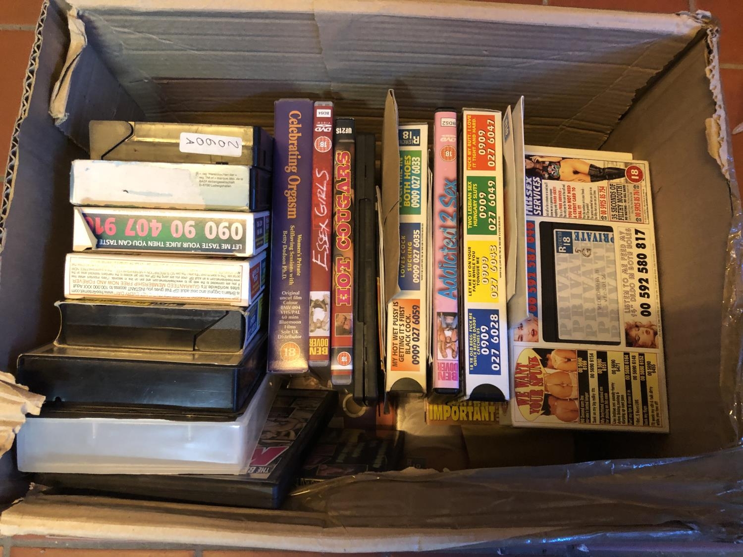 Box Of Adult Vhs Dvd Films