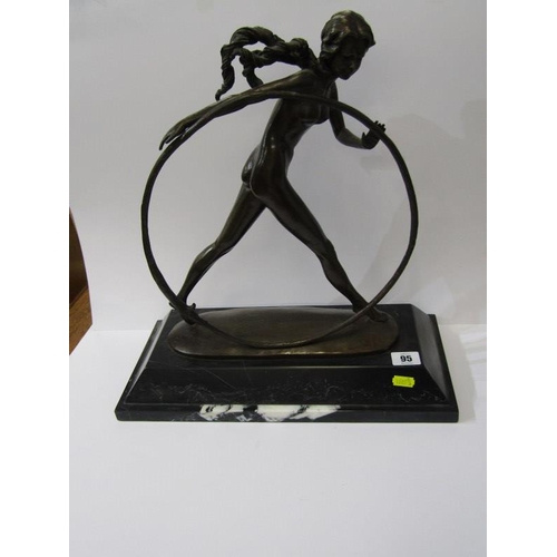 ART DECO STYLE BRONZE Black Marble Base Sculpture Of Naked Barnebys