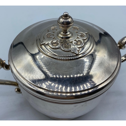 Vintage Silver Pot with Lid and Twin Handles, Hallmarked London Makers