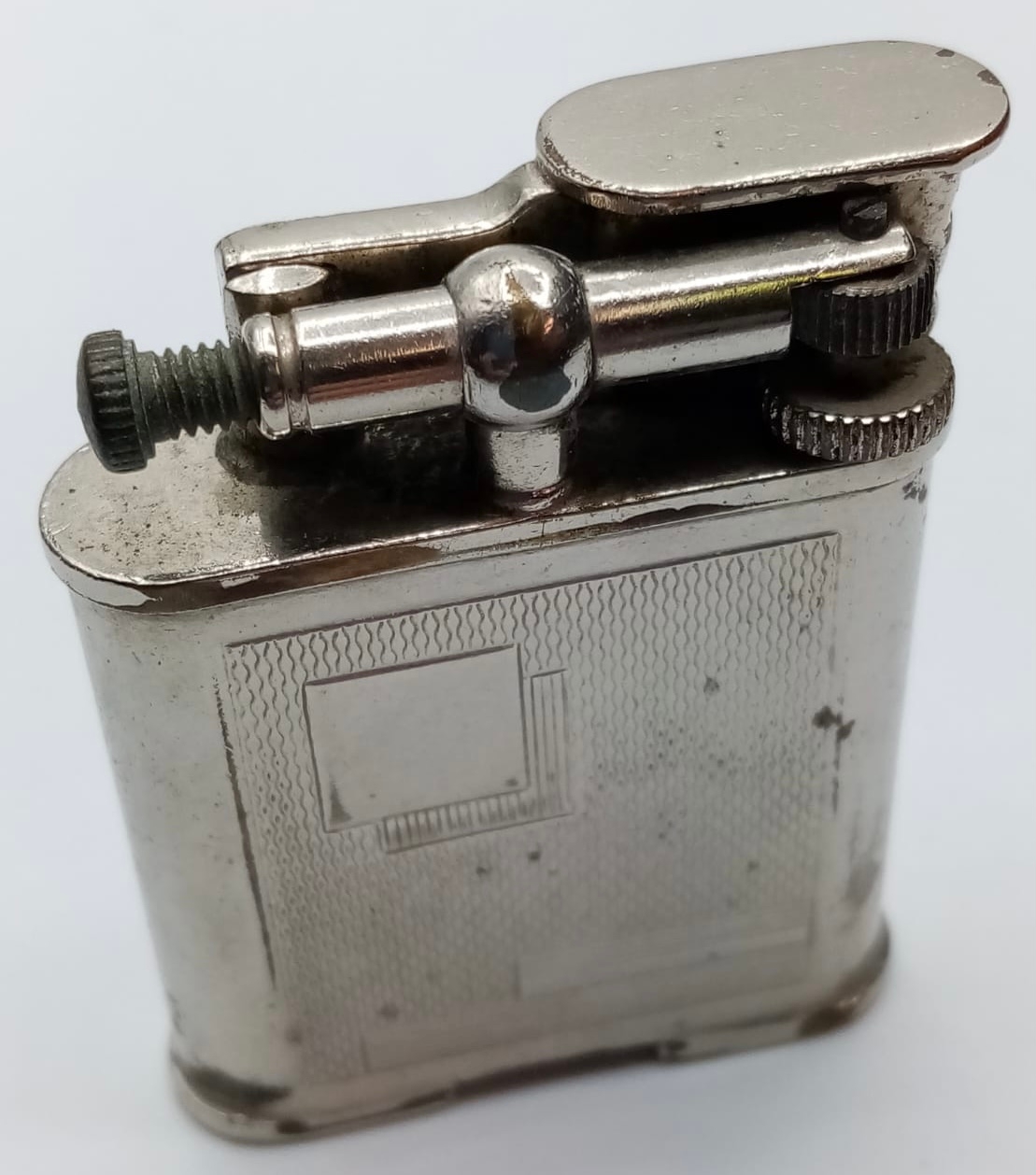 Vintage Polo Lighter. Windproof Model. Blank Cartouche. 5.4x4.0cm approx.