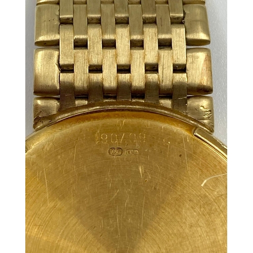 52 - 18ct yellow gold case and bracelet Vacheron Constantin quartz watch 80.2g needs a battery