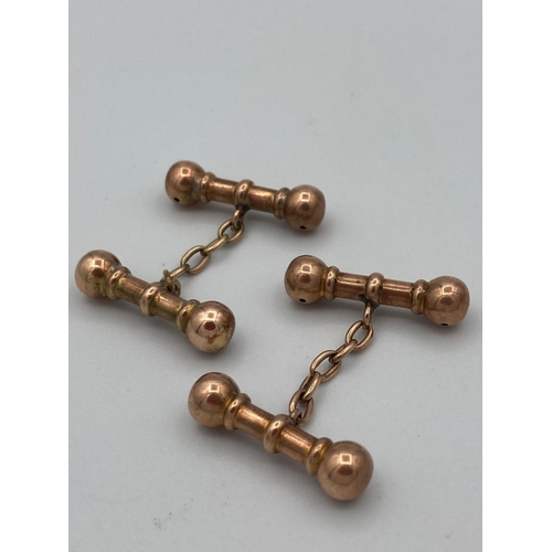 7 - Antique 9 carat GOLD pair of chain link cufflinks having Hallmark for Birmingham UK.
3.2 grams.