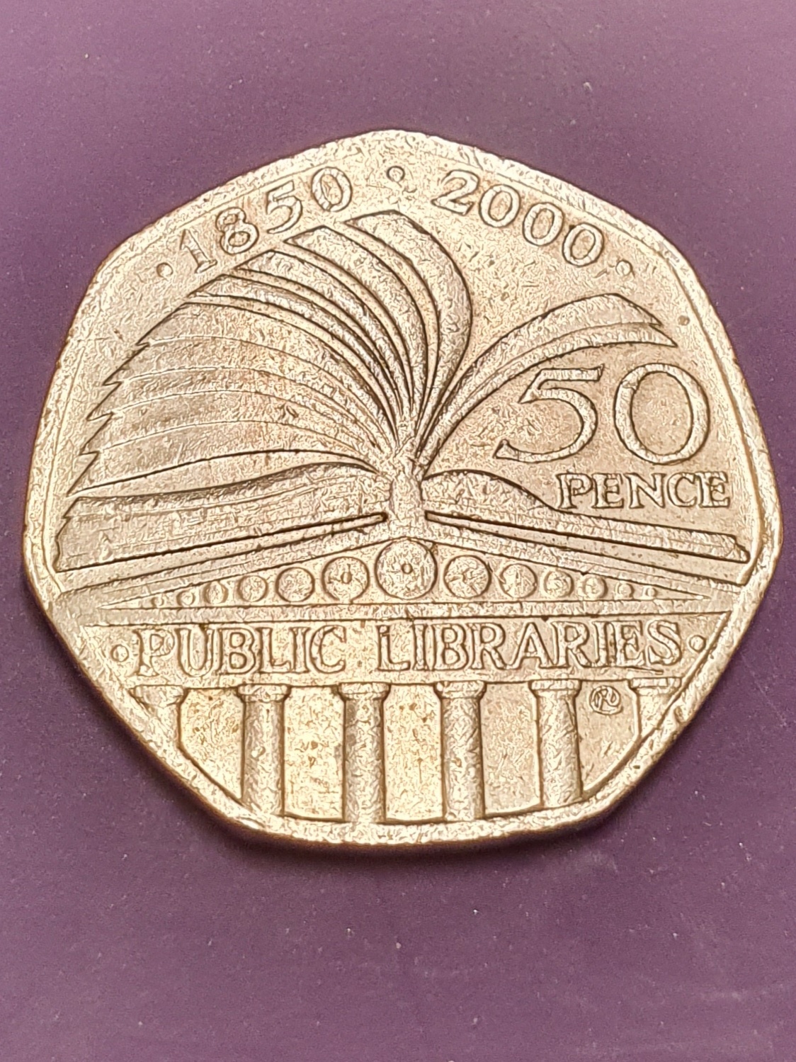 Collectable 50p coin public library
