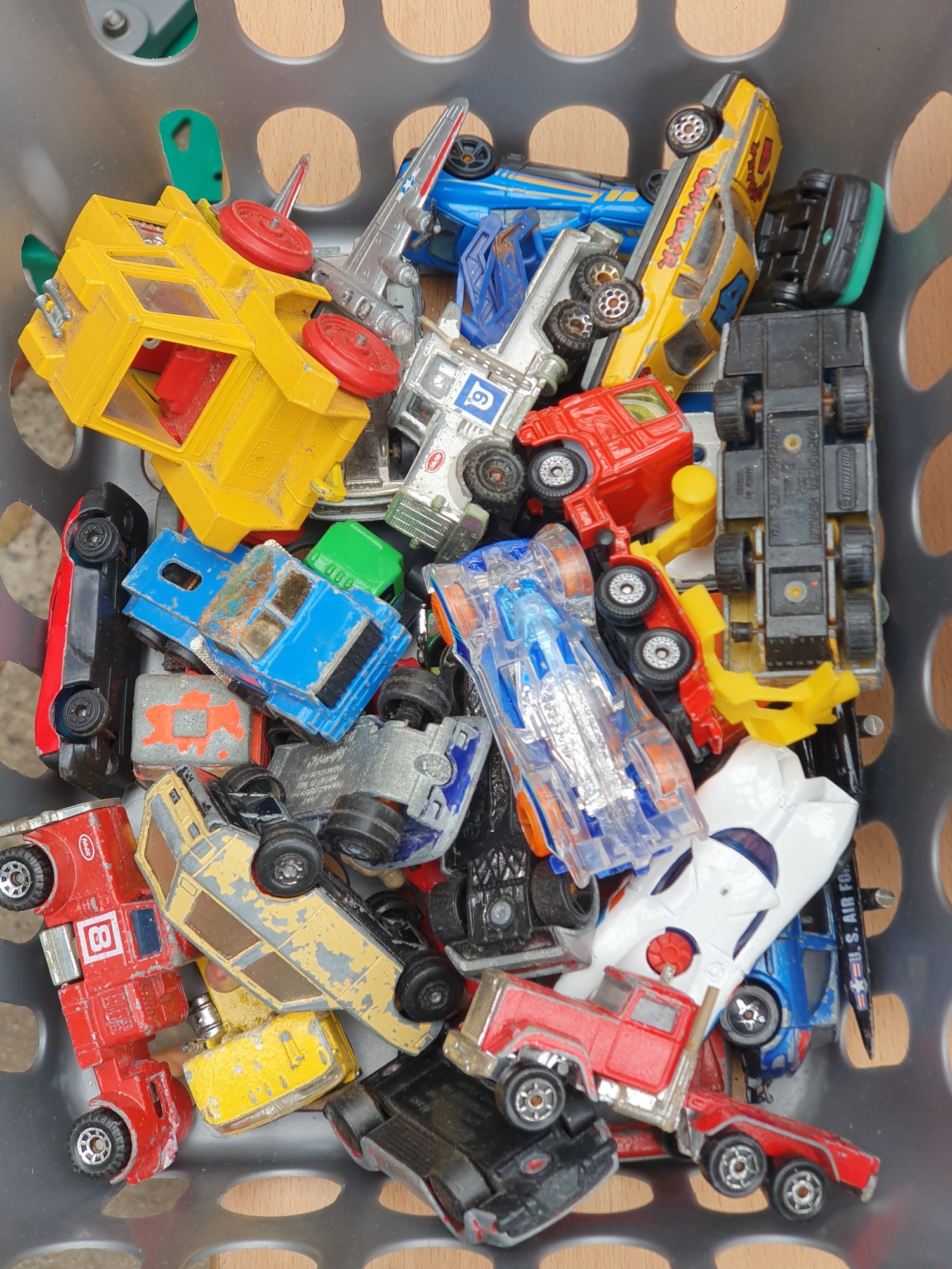 Basket of toy cars