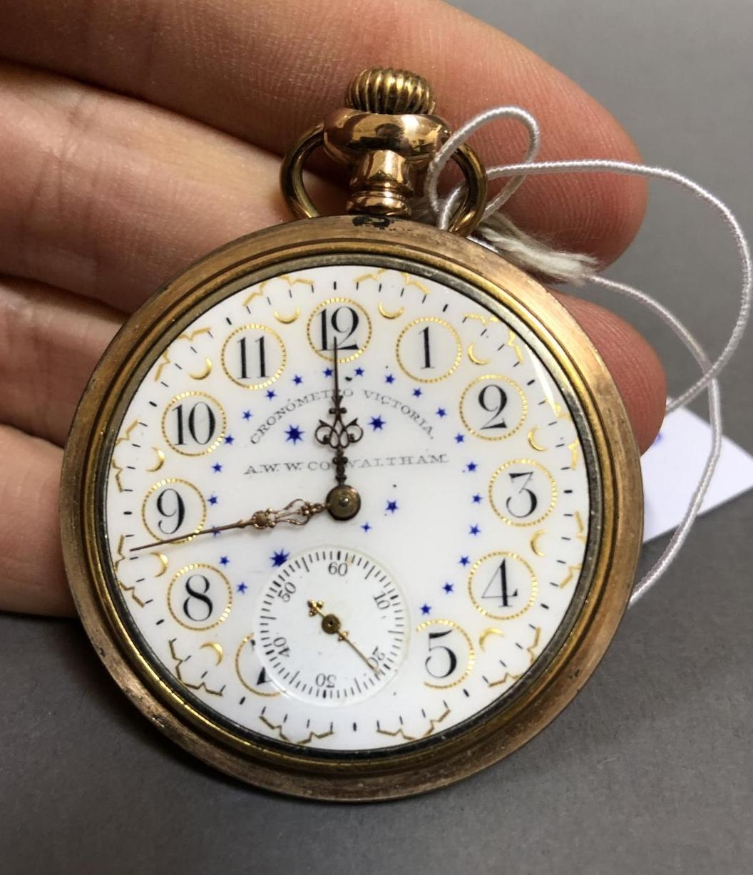 Montre De Poche Waltham 'Good Balance' - Cadran Fantaisie, Mouvement 15j, Vintage