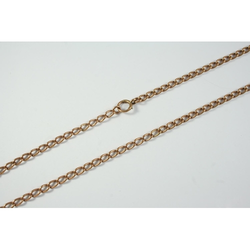 1063 - A 9CT GOLD OVAL LINK WATCH CHAIN each link stamped 9 375, 75cm long, 42.2 grams