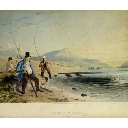 604 - NEWTON SMITH LIMBIRD FIELDING (1799-1856) SALMON FISHING: THE STREAM; REFRESHMENT Two, aquatints wit... 