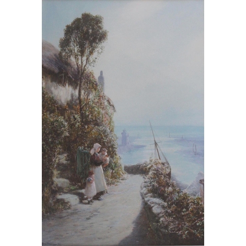 641 - JOHN WHITE (1851-1933) THE FISHERMAN'S FAMILY, LYNMOUTH Signed, watercolour and bodycolour 52 x 35cm... 