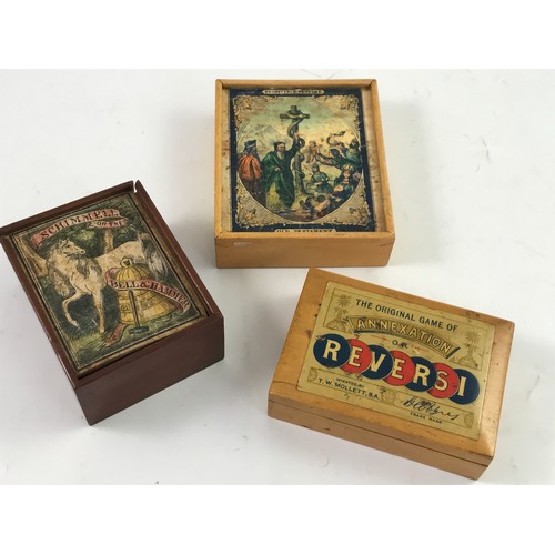 41 - VINTAGE GAME IN WOODEN BOX 'THE ORIGINAL GAME OF ANNEXATION OR REVERSI' INVENTED BY TW MOLLETT, BOXE... 