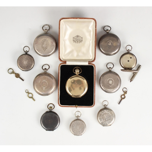47 - A selection of Victorian and later pocket watches, to include; a gold plated full hunter pocket watc... 