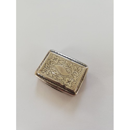 37 - A George IV silver vinaigrette, Ledsam & Vale, Birmingham 1828, of rectangular form with floral and ... 