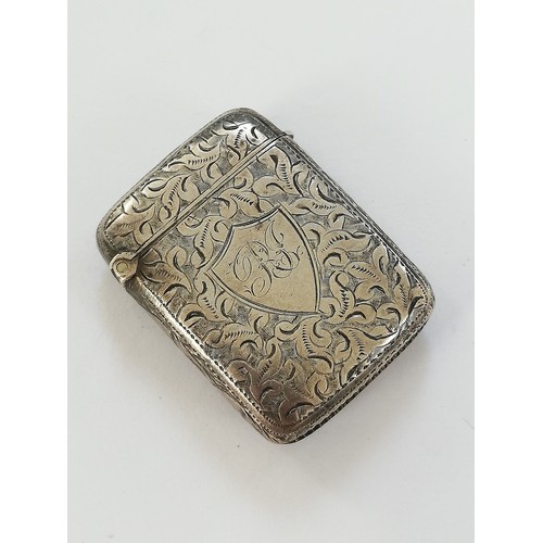 37 - A George IV silver vinaigrette, Ledsam & Vale, Birmingham 1828, of rectangular form with floral and ... 