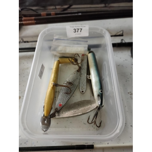 377 - Collection of fishing weights and lures