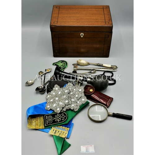 20 - TEA CADDY BOX With CONTENTS