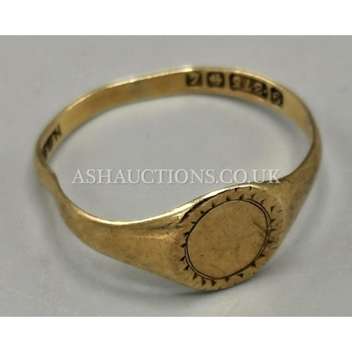 45A - PRESENTED AS A GOLD (Hallmarked) RING