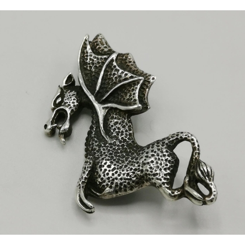 PRESENTED AS A SILVER DRAGON BROOCH (Import Marks For London 1993 And ...