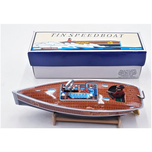 33 - TIN PLATE MODEL OF A SPEED BOAT 1999  (As New,Boxed)