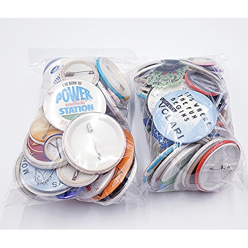 21 - BUTTON BADGES (Qty Of) IN Two BAGS  (Old)
