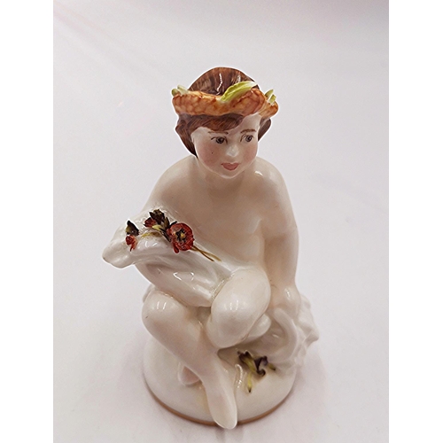 40 - ROYAL CROWN DERBY CHINA FIGURINE 'THE INFANT SEASONS SUMMER' (Limited Edition 750 This One Being No ... 