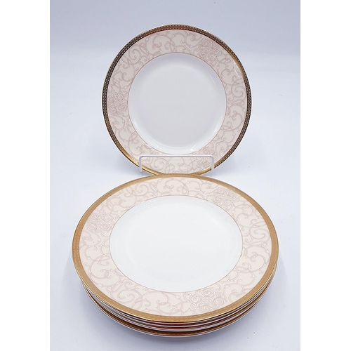10 - WEDGWOOD CHINA 20.5cm Dia PLATES (6) IN THE CELESTIAL GOLD DESIGN (Marked 2nds)