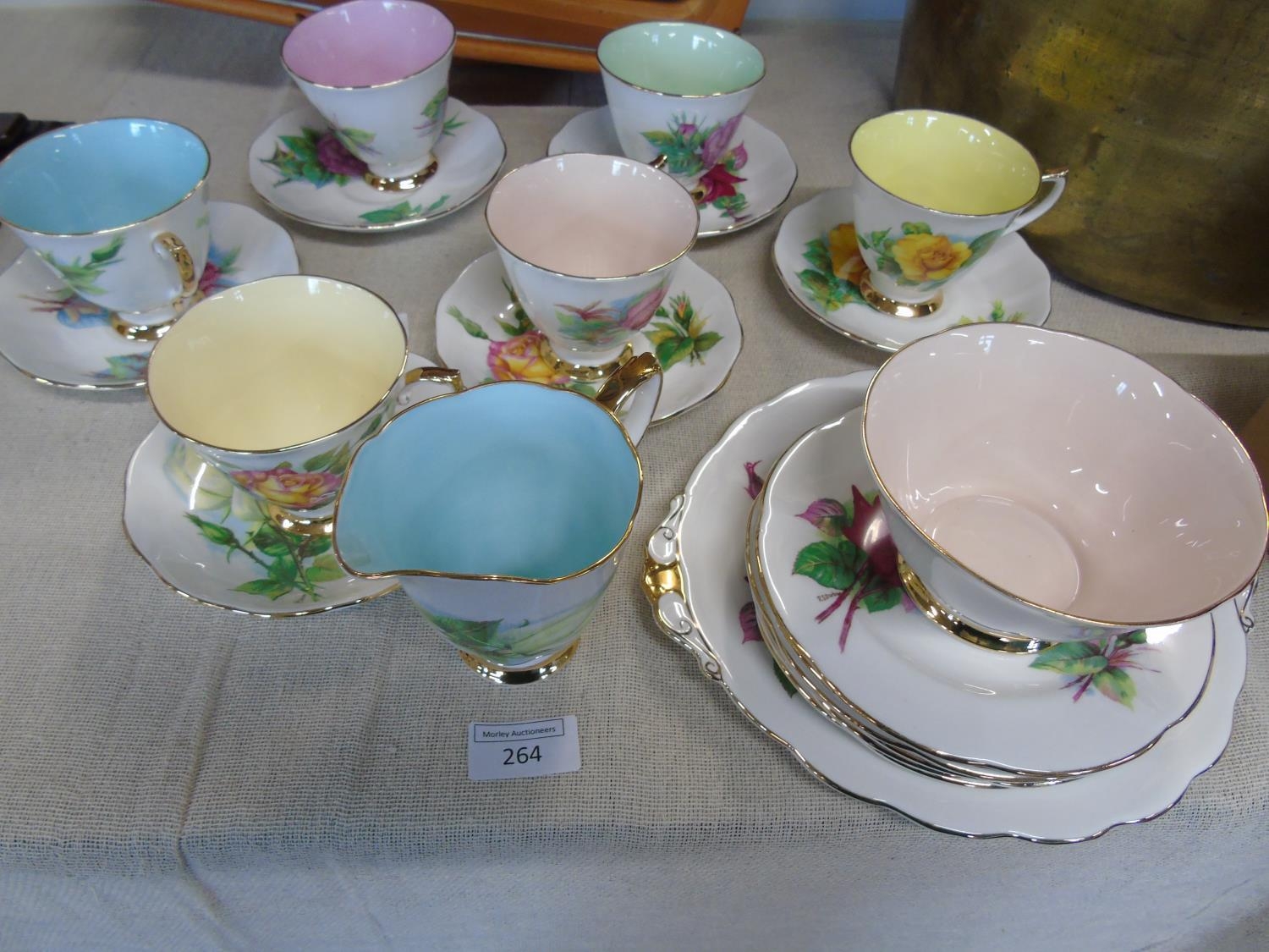 A pretty Roslyn fine bone china tea set