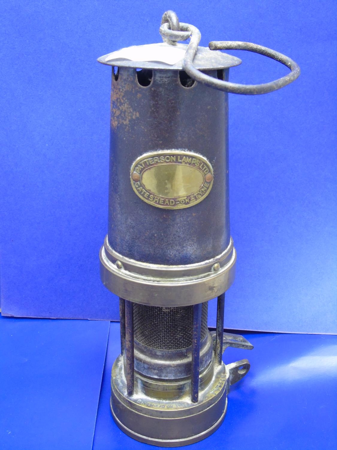 A vintage Patterson Lamps ltd colliery miners lamp