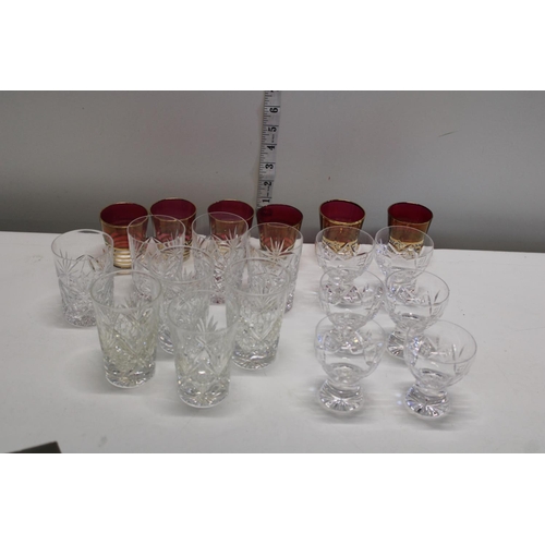 A selection of vintage glass wares