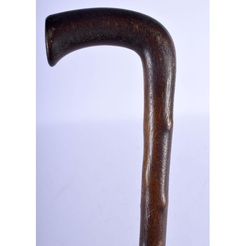752 - A VERY RARE 19TH CENTURY MIDDLE EASTERN CARVED RHINOCEROS HORN FULL LENGTH WALKING CANE of fabulous ... 