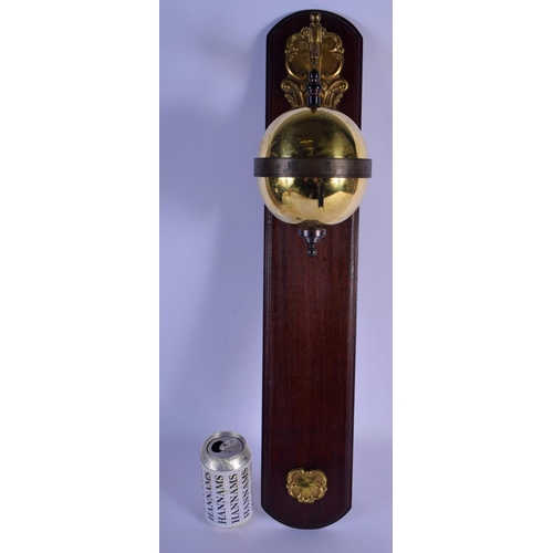 A THWAITES & REED BRASS FALLING GLOBE BALL CLOCK. 62 cm x 10... Barnebys