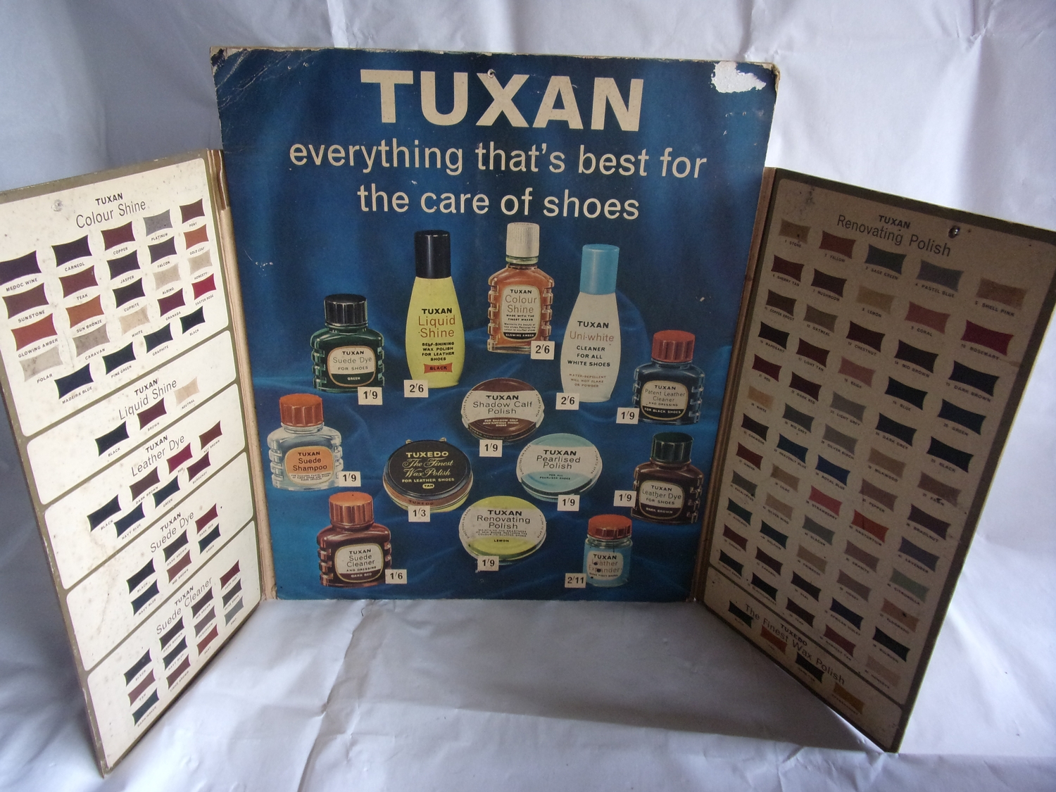 Vintage Tuxan shoe polish shop display