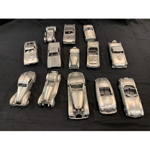 13 DANBURY MINT PEWTER MODEL CARS