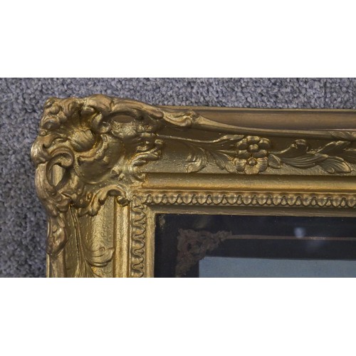 25 - Two Victorian carved gilt framed and glazed tinsel pictures, hand coloured lithographic prints of sc... 