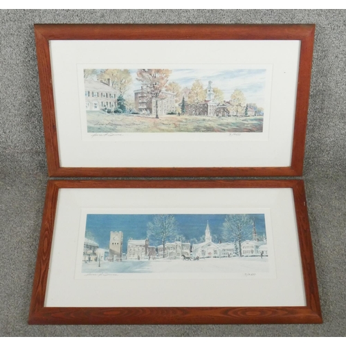 146 - Two framed and glazed limited edition prints of town landscapes by Hilary Sheeter. Signed by artist ... 