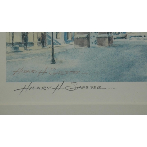 146 - Two framed and glazed limited edition prints of town landscapes by Hilary Sheeter. Signed by artist ... 