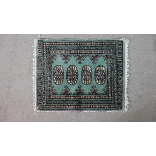187 - Four Oriental prayer mats. L.62 W.62cm (Largest)