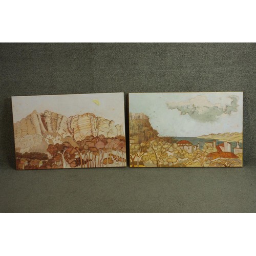 384 - J. Lake (contemporary), two unframed landscape studies, oil on canvas, both signed and dated 2006 lo... 