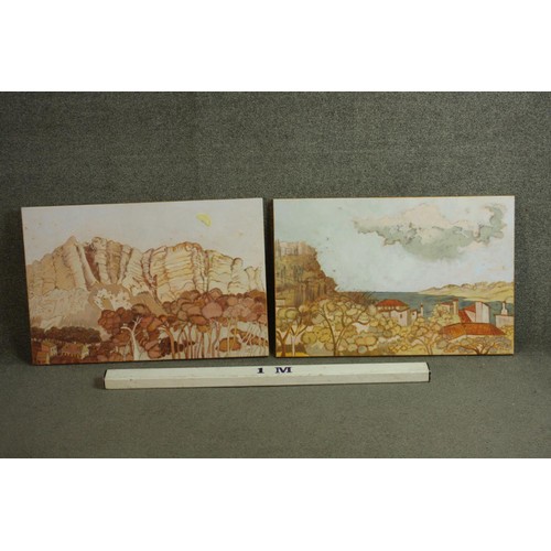 384 - J. Lake (contemporary), two unframed landscape studies, oil on canvas, both signed and dated 2006 lo... 