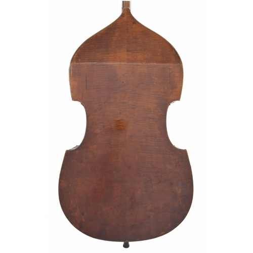 2516 - Good late 19th century German double bass, total length of back 44