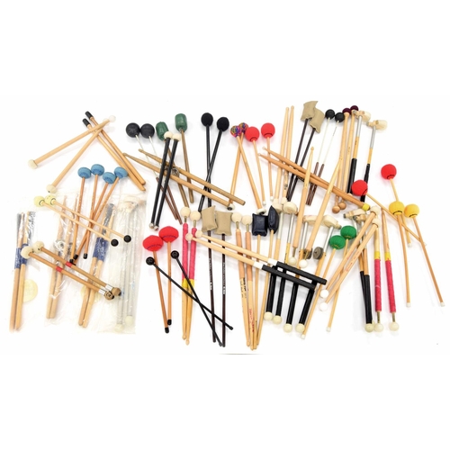 1017 - Collection of percussion sticks and beaters; including examples by Vic Firth, Louis Bellson and Bobb... 