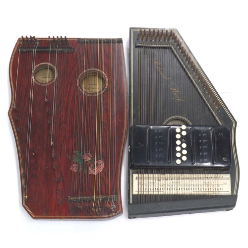 1033 - Concert zither; together with an auto-harp (2)