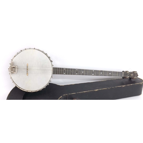 1035 - 1930s John Grey & Sons five string banjo with detachable metal resonator back, 11