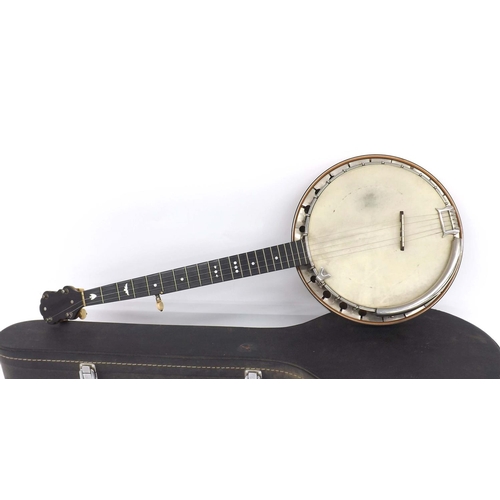 1038 - J.G. Abbott & Co no. 2 five string resonator banjo, with 11