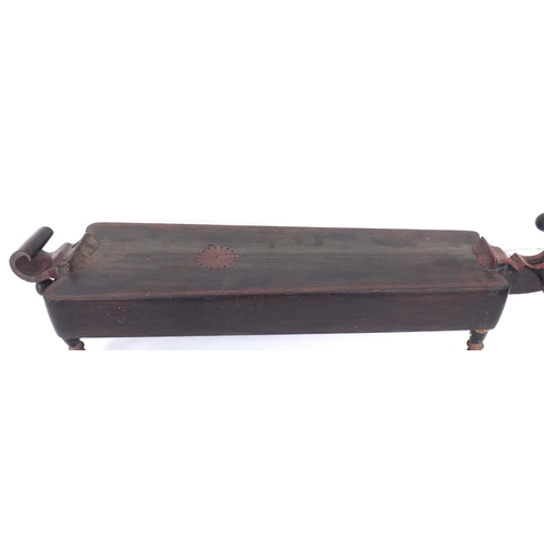 1054 - Interesting 19th century cradle board zither, probably Scandinavian, 13.5