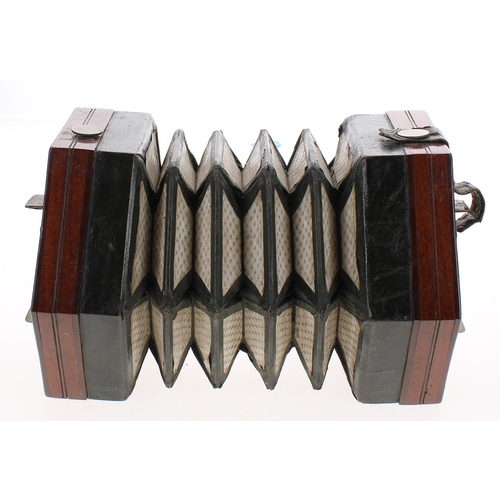 1216 - 19th century concertina by Rock Chidley in need of restoration, no. 838, with twenty-two bone button... 