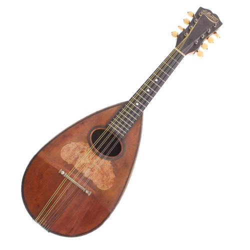 1229 - The Merrill mandolin, with engraved aluminium bowl back; together with an early 20th century pear sh... 