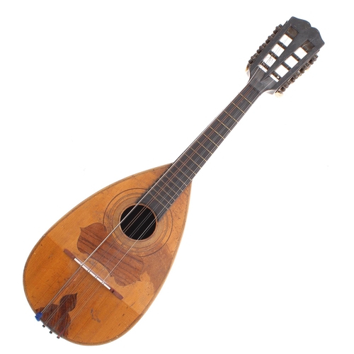 1232 - Two similar bowl back mandolins, one with friction tuning head, the other with open peg box (2)