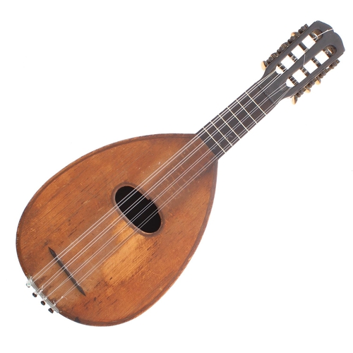 1234 - 19th century bandurra, with three piece maple back, maple sides, spruce top and ebony board (at faul... 