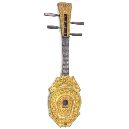 1241 - Decorative Thai Sueng lute; together with a Chinese yueqin moon lute and another Chinese lute (3)