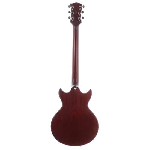 53 - Gordon Smith Gypsy semi-hollow body electric guitar, made in England; Finish: amber burst, heavy scr... 
