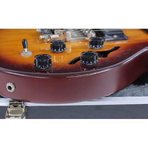 53 - Gordon Smith Gypsy semi-hollow body electric guitar, made in England; Finish: amber burst, heavy scr... 
